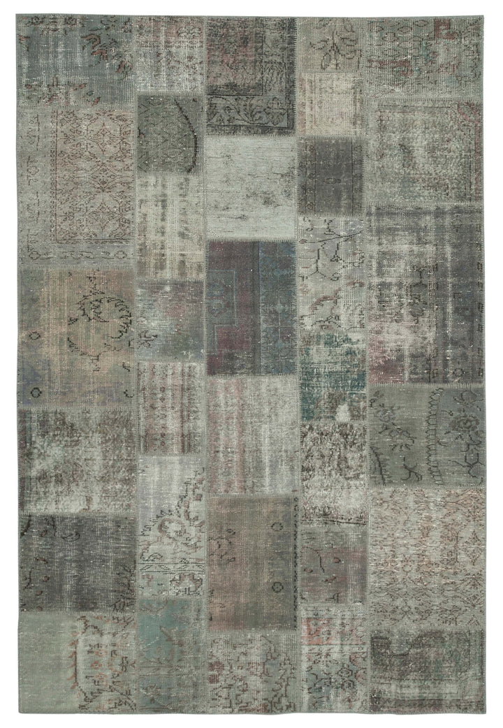7x10 Grey Patchwork Rug - 24012