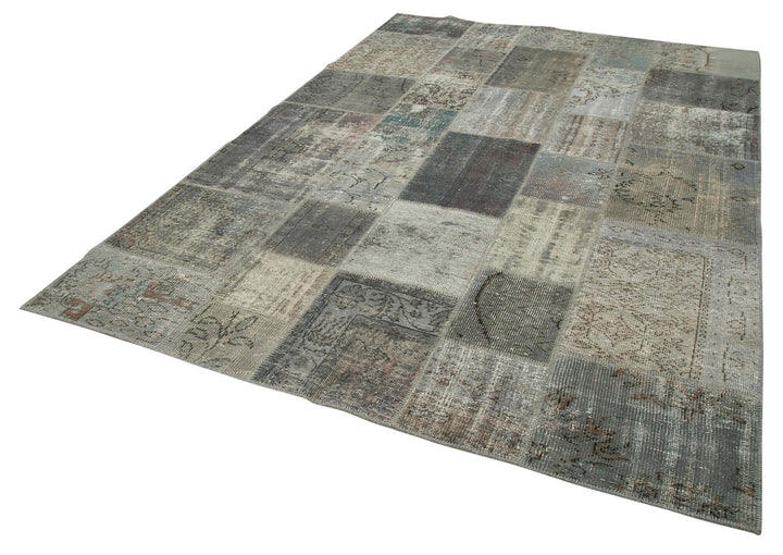 7x10 Grey Patchwork Rug - 24012