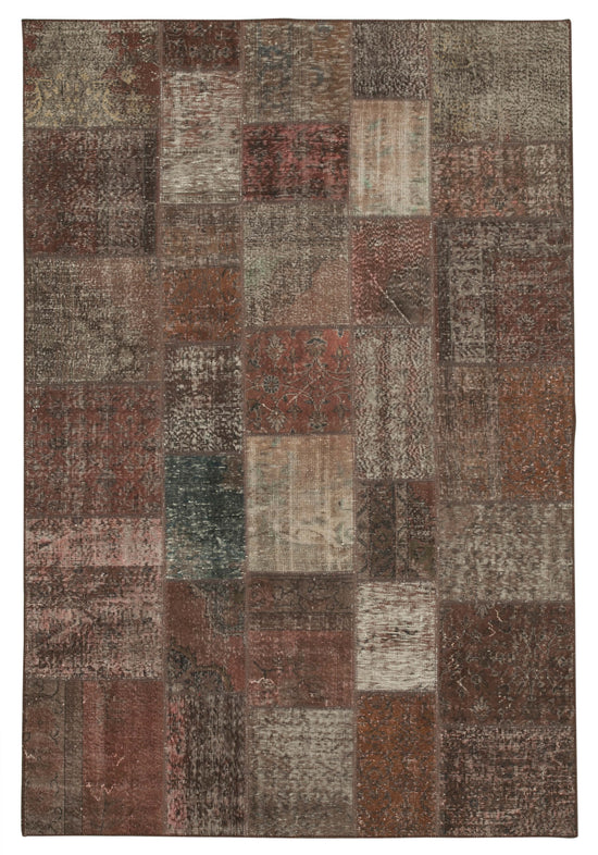 7x10 Brown Patchwork Rug - 24014