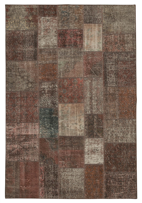 7x10 Brown Patchwork Rug - 24014