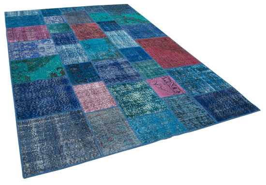 7x10 Blue Patchwork Rug - 24016