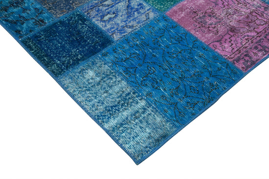 7x10 Blue Patchwork Rug - 24016