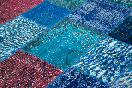 7x10 Blue Patchwork Rug - 24016