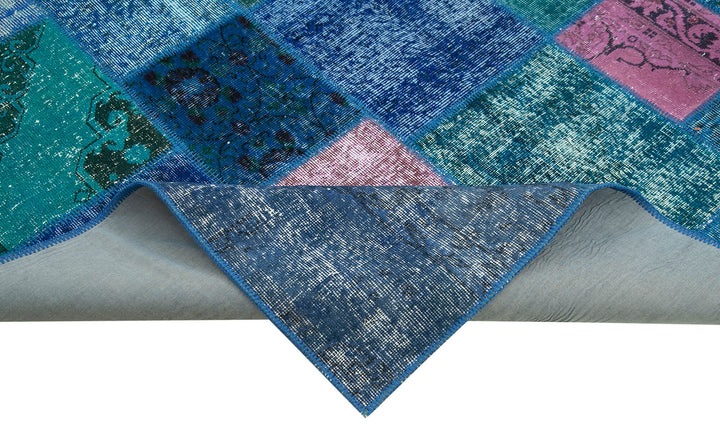 7x10 Blue Patchwork Rug - 24016