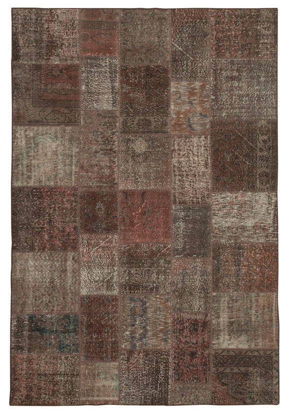 7x10 Brown Patchwork Rug - 24026