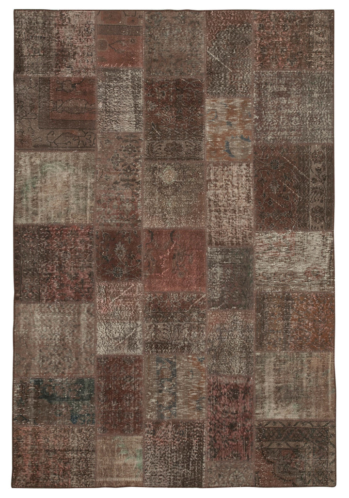 7x10 Brown Patchwork Rug - 24026