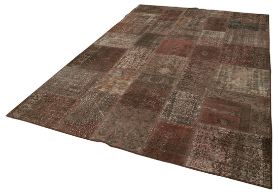 7x10 Brown Patchwork Rug - 24026