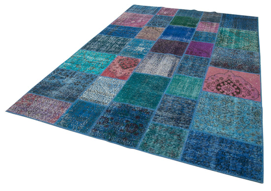 7x10 Blue Patchwork Rug - 24027
