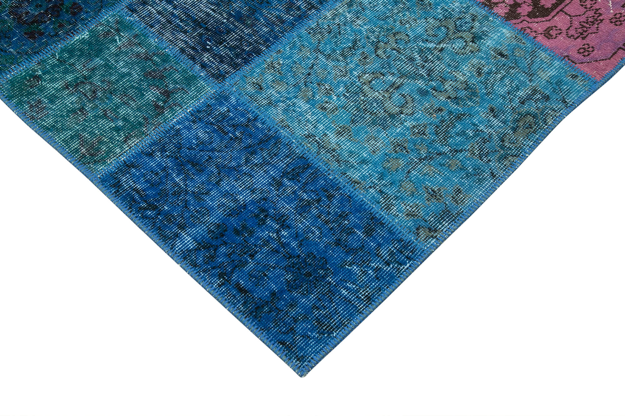 7x10 Blue Patchwork Rug - 24027