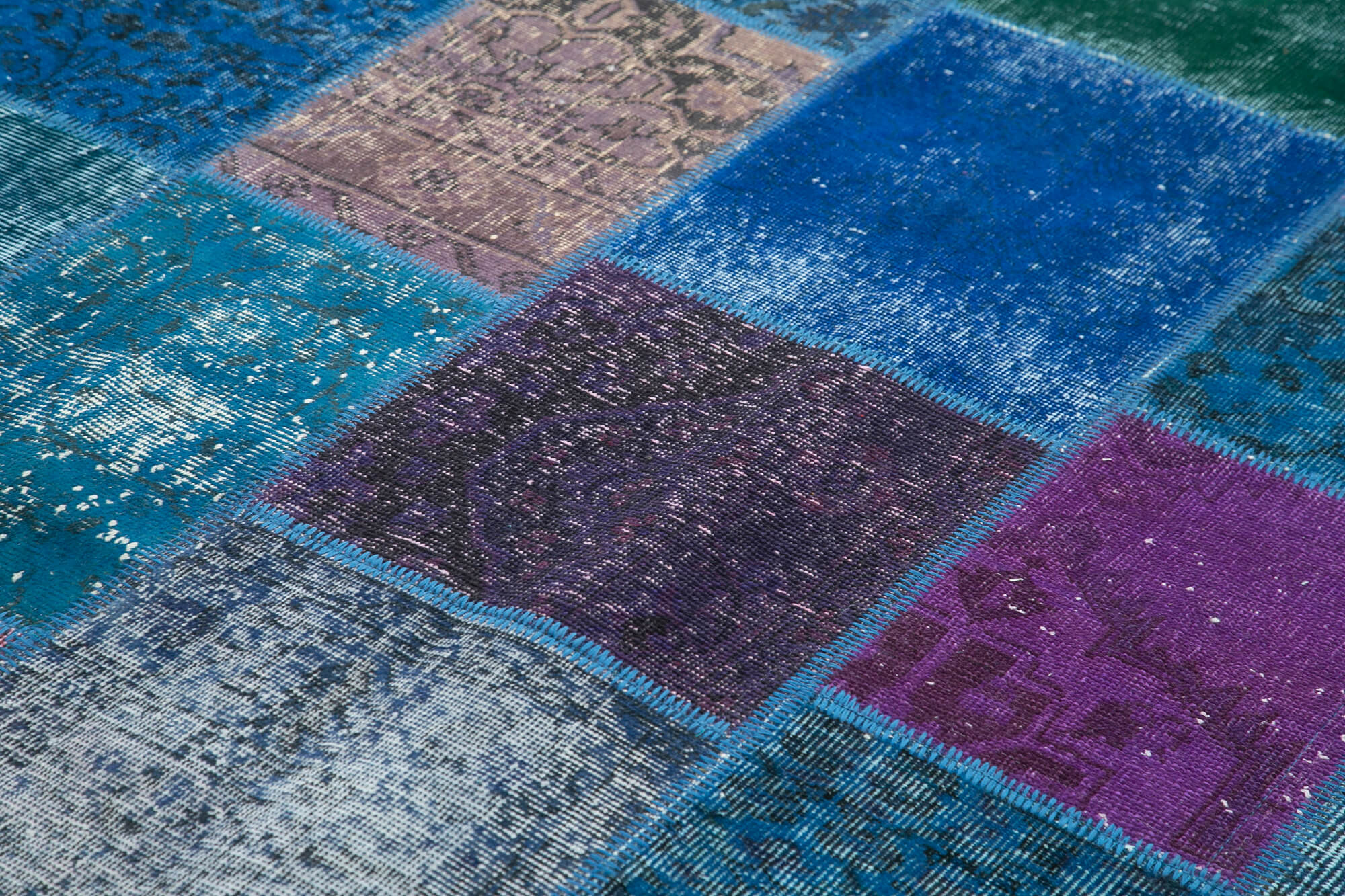 7x10 Blue Patchwork Rug - 24027