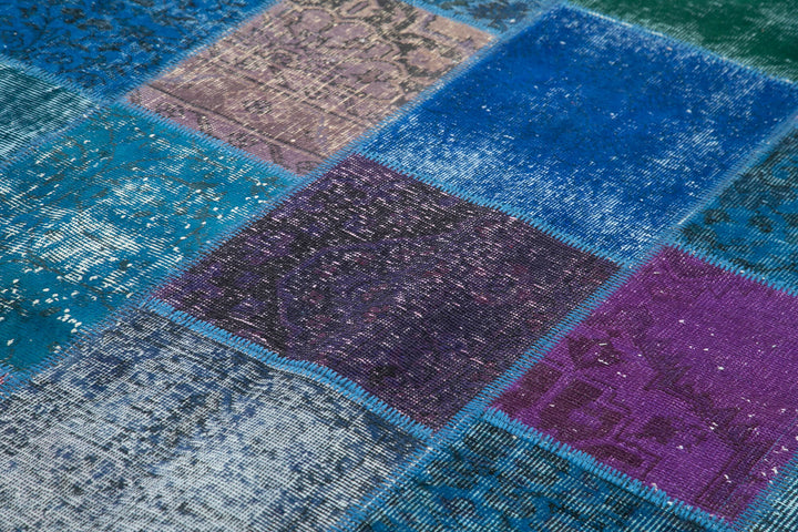 7x10 Blue Patchwork Rug - 24027