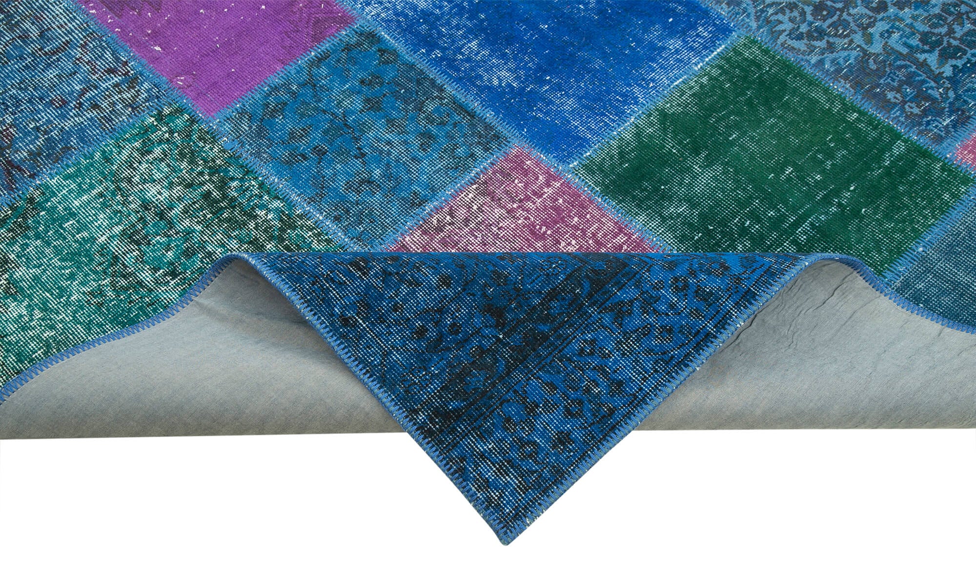 7x10 Blue Patchwork Rug - 24027
