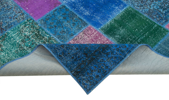 7x10 Blue Patchwork Rug - 24027
