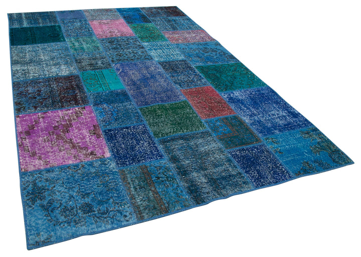 7x10 Blue Patchwork Rug - 24033
