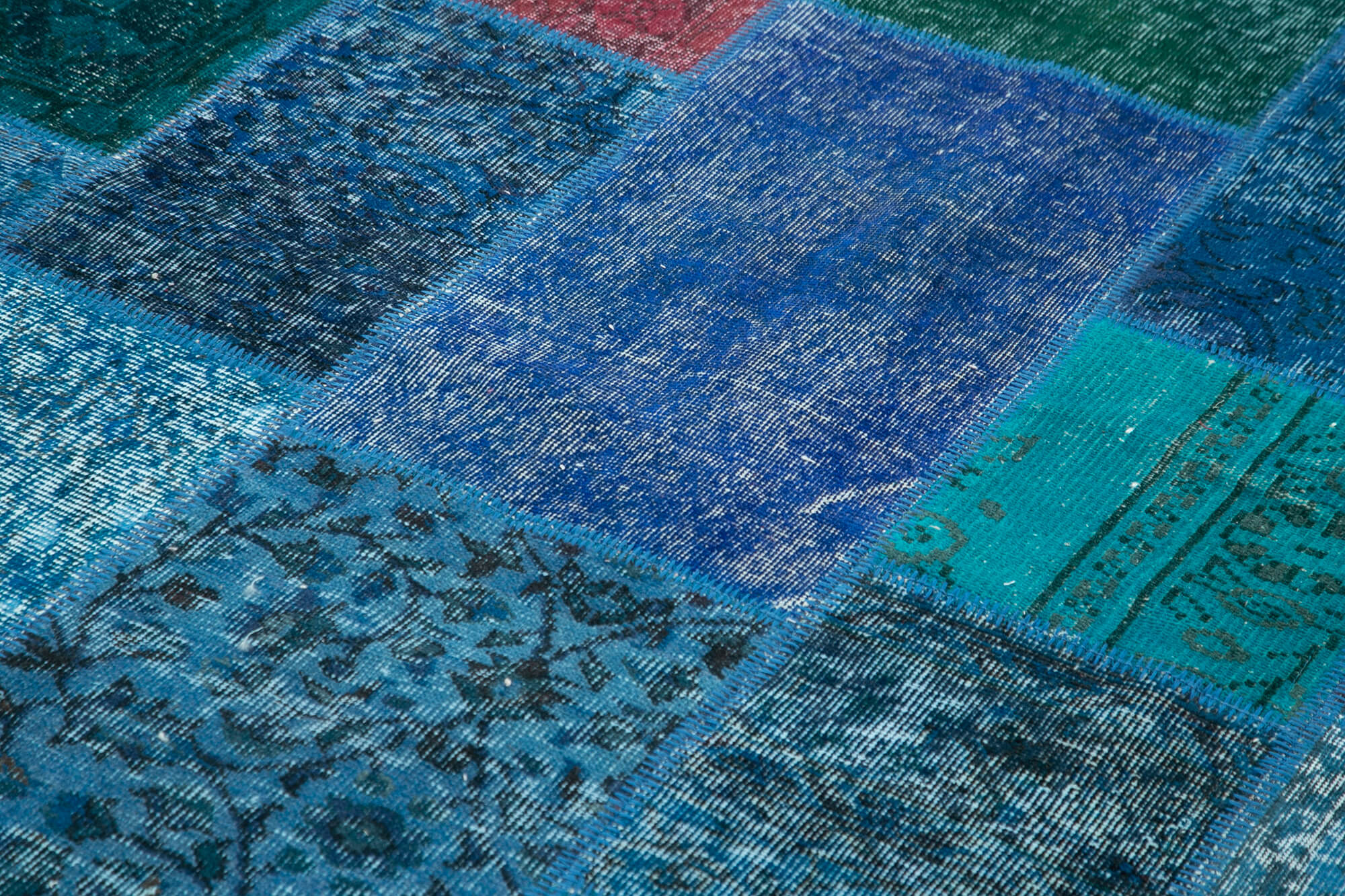 7x10 Blue Patchwork Rug - 24033
