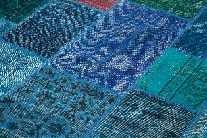 7x10 Blue Patchwork Rug - 24033