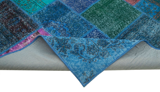 7x10 Blue Patchwork Rug - 24033