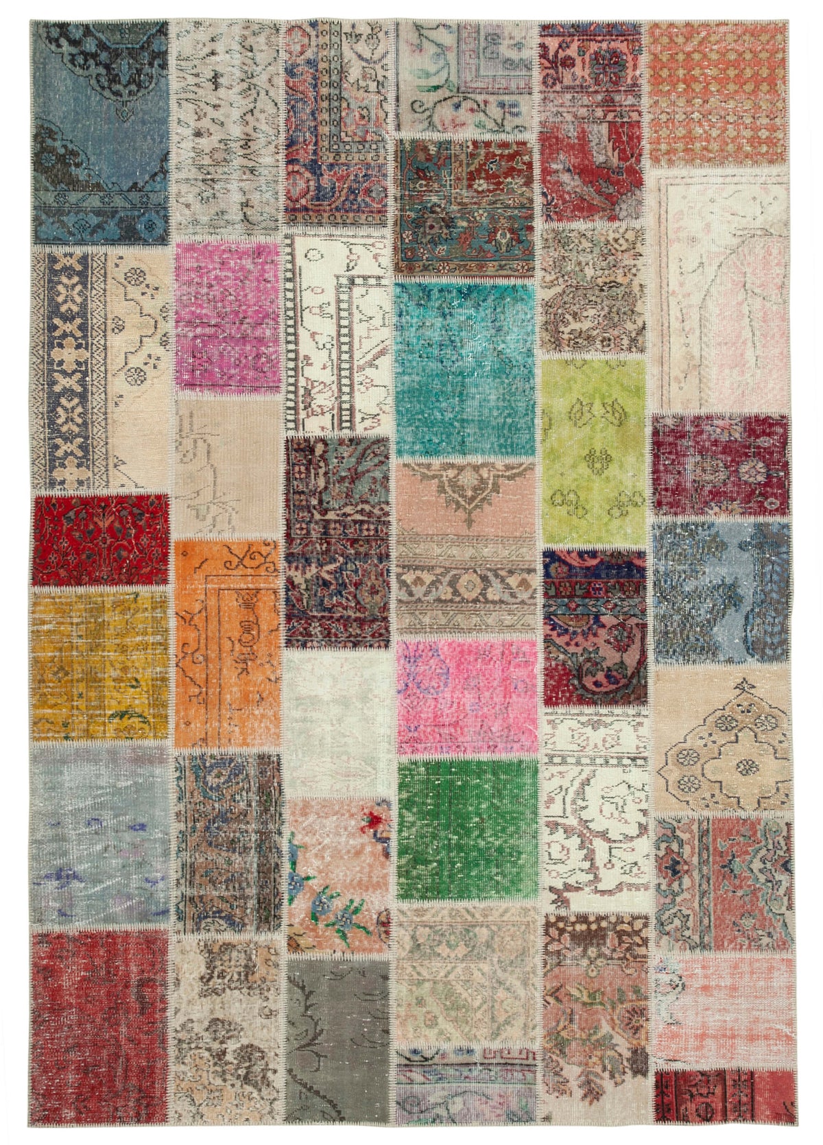 7x10 Multicolor Patchwork Rug - 24034