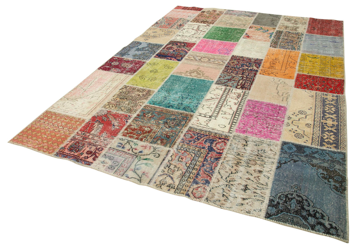 7x10 Multicolor Patchwork Rug - 24034