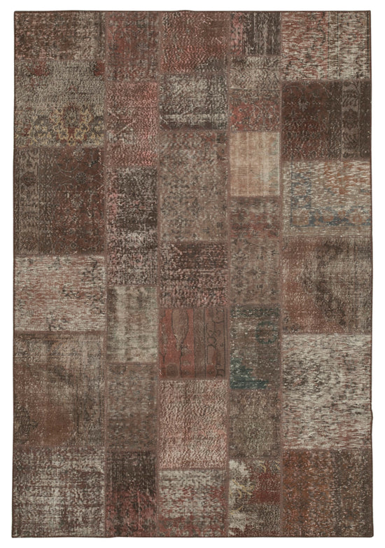 7x10 Brown Patchwork Rug - 24036
