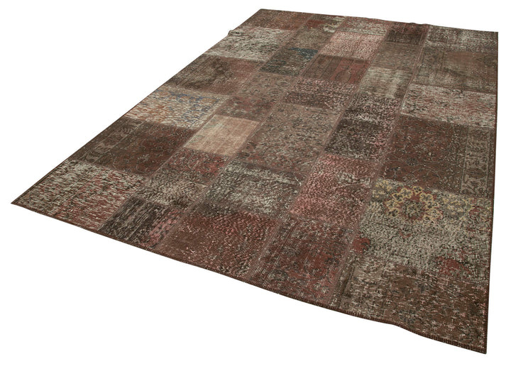 7x10 Brown Patchwork Rug - 24036