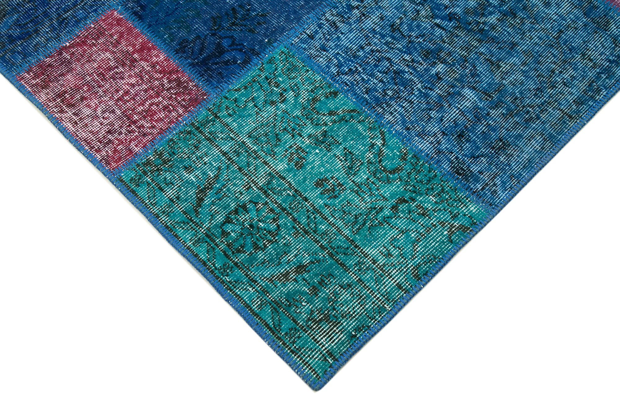 7x10 Blue Patchwork Rug - 24038