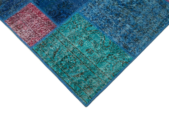 7x10 Blue Patchwork Rug - 24038