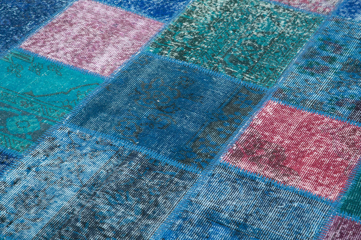 7x10 Blue Patchwork Rug - 24038