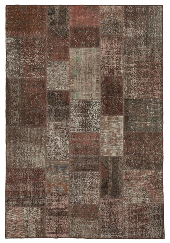 7x10 Brown Patchwork Rug - 24040