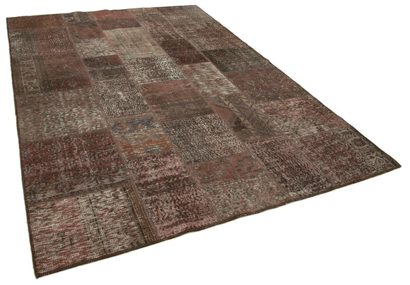 7x10 Brown Patchwork Rug - 24040