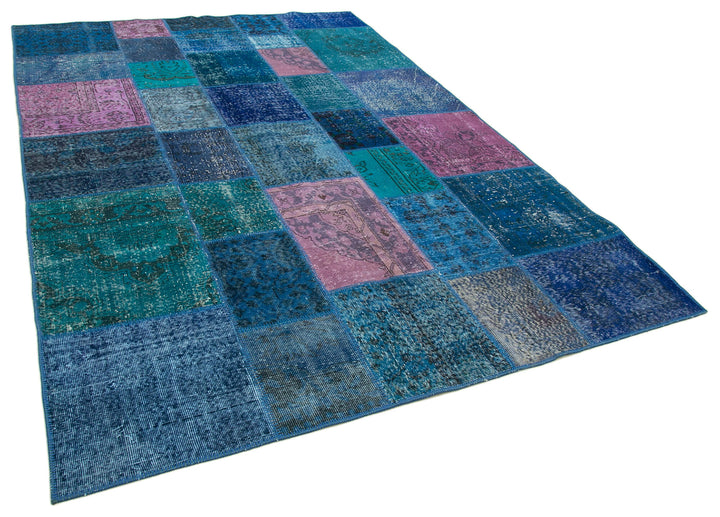 7x10 Blue Patchwork Rug - 24042