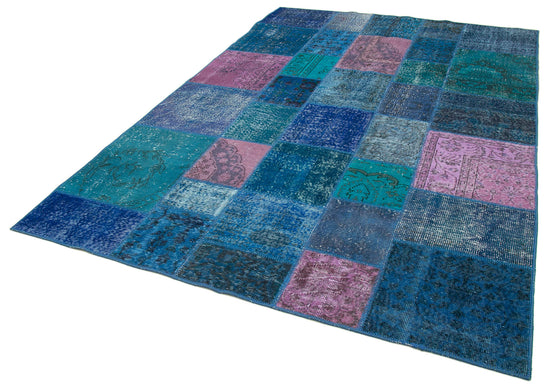 7x10 Blue Patchwork Rug - 24042