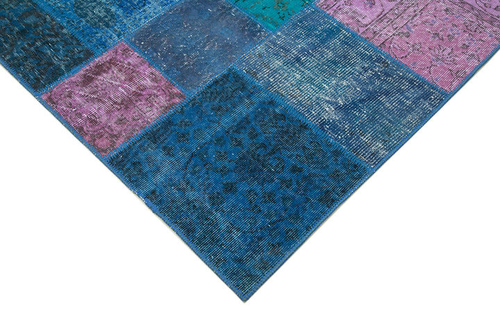 7x10 Blue Patchwork Rug - 24042