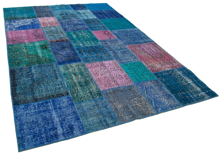 7x10 Blue Patchwork Rug - 24050