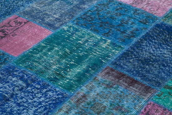 7x10 Blue Patchwork Rug - 24050