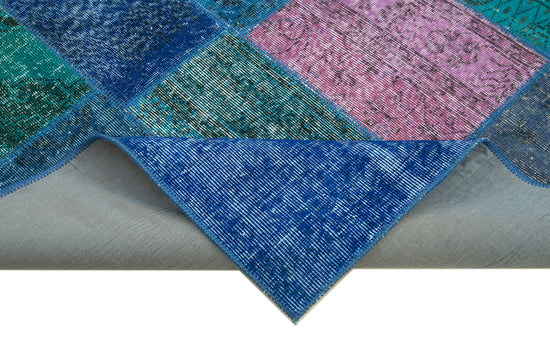 7x10 Blue Patchwork Rug - 24050