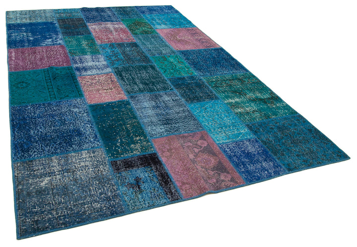 7x10 Blue Patchwork Rug - 24055