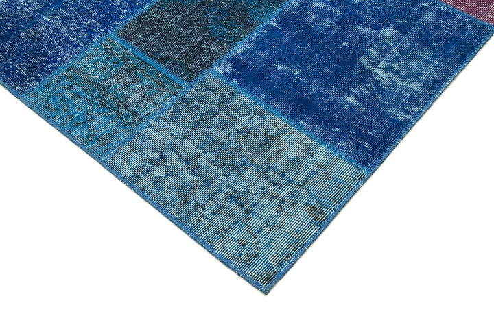 7x10 Blue Patchwork Rug - 24055