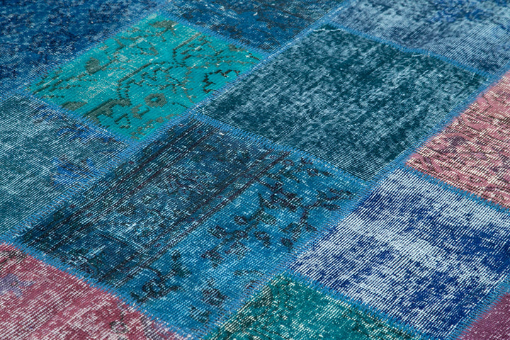 7x10 Blue Patchwork Rug - 24055