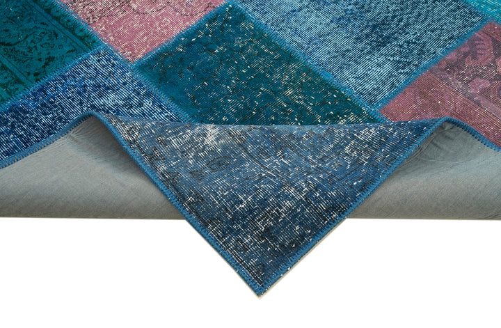 7x10 Blue Patchwork Rug - 24055