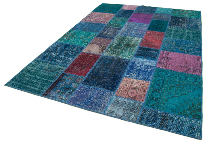7x10 Blue Patchwork Rug - 24059