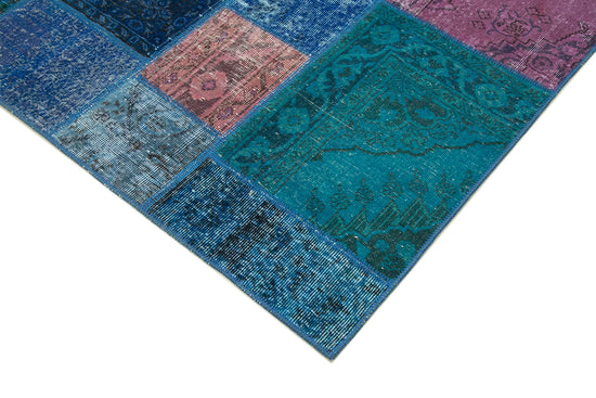 7x10 Blue Patchwork Rug - 24059