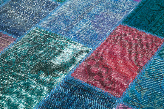 7x10 Blue Patchwork Rug - 24059