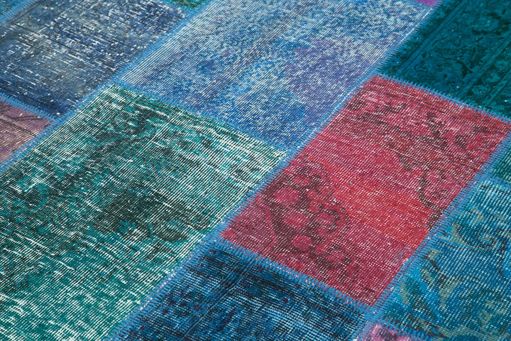 7x10 Blue Patchwork Rug - 24059