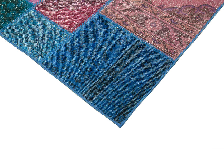 7x10 Blue Patchwork Rug - 24062