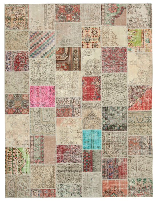 10x13 Beige Patchwork Rug - 24096