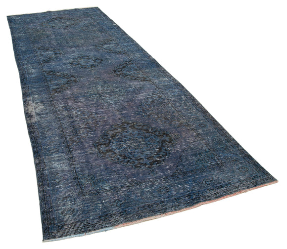 5x12 Blue Turkish Over Dyed Runner Rug - 24175