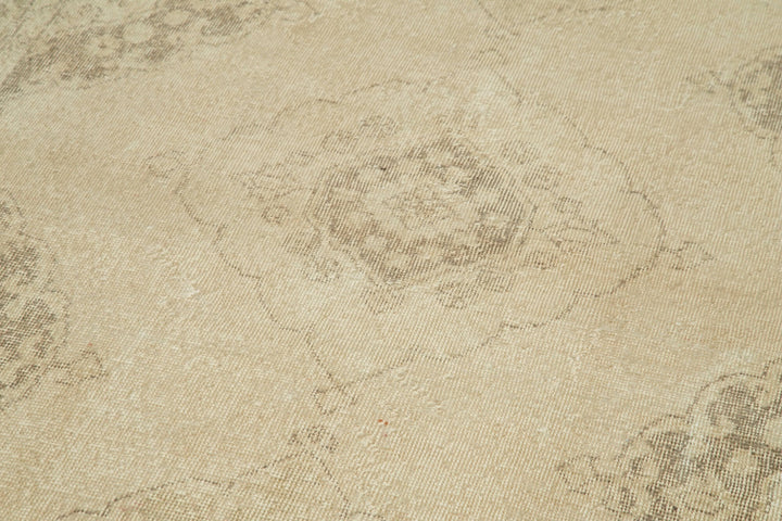 4x13 Beige Turkish Vintage Runner Rug - 24185