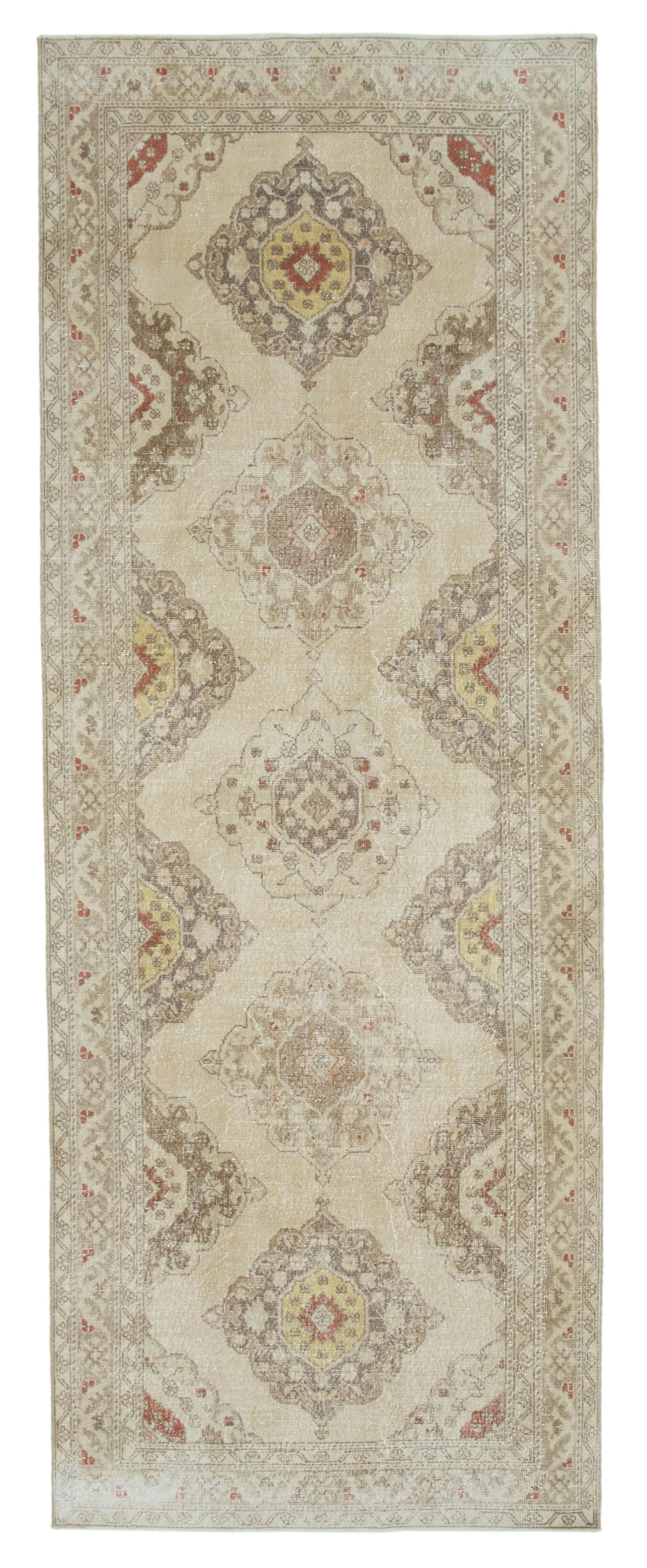 5x12 Beige Turkish Vintage Runner Rug - 24191