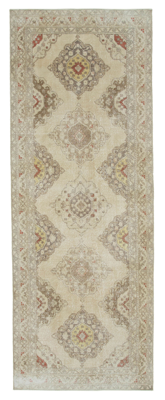 5x12 Beige Turkish Vintage Runner Rug - 24191